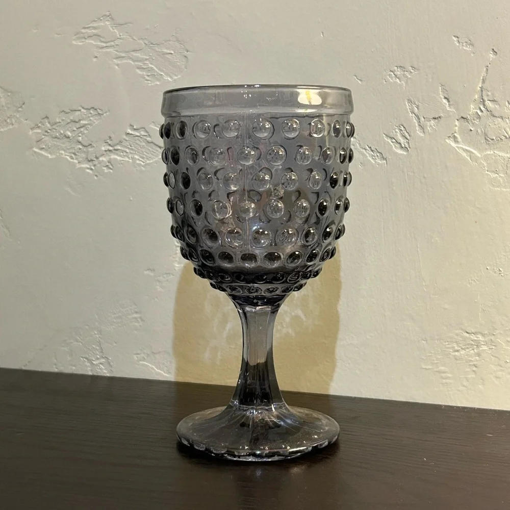 NWTS 2 Pack Hobnail Glass Goblets Made By Studio Drinkware.